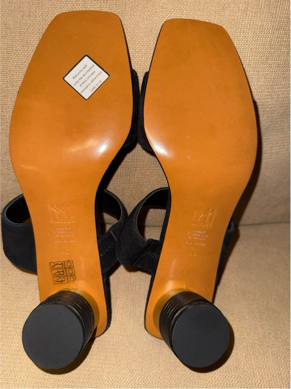 Martinez Black Suede Double-Strap Women's Slide Sandals - Picture 6 of 8
